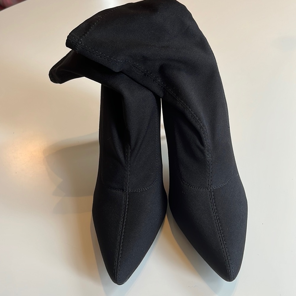 black stretch ankle boot